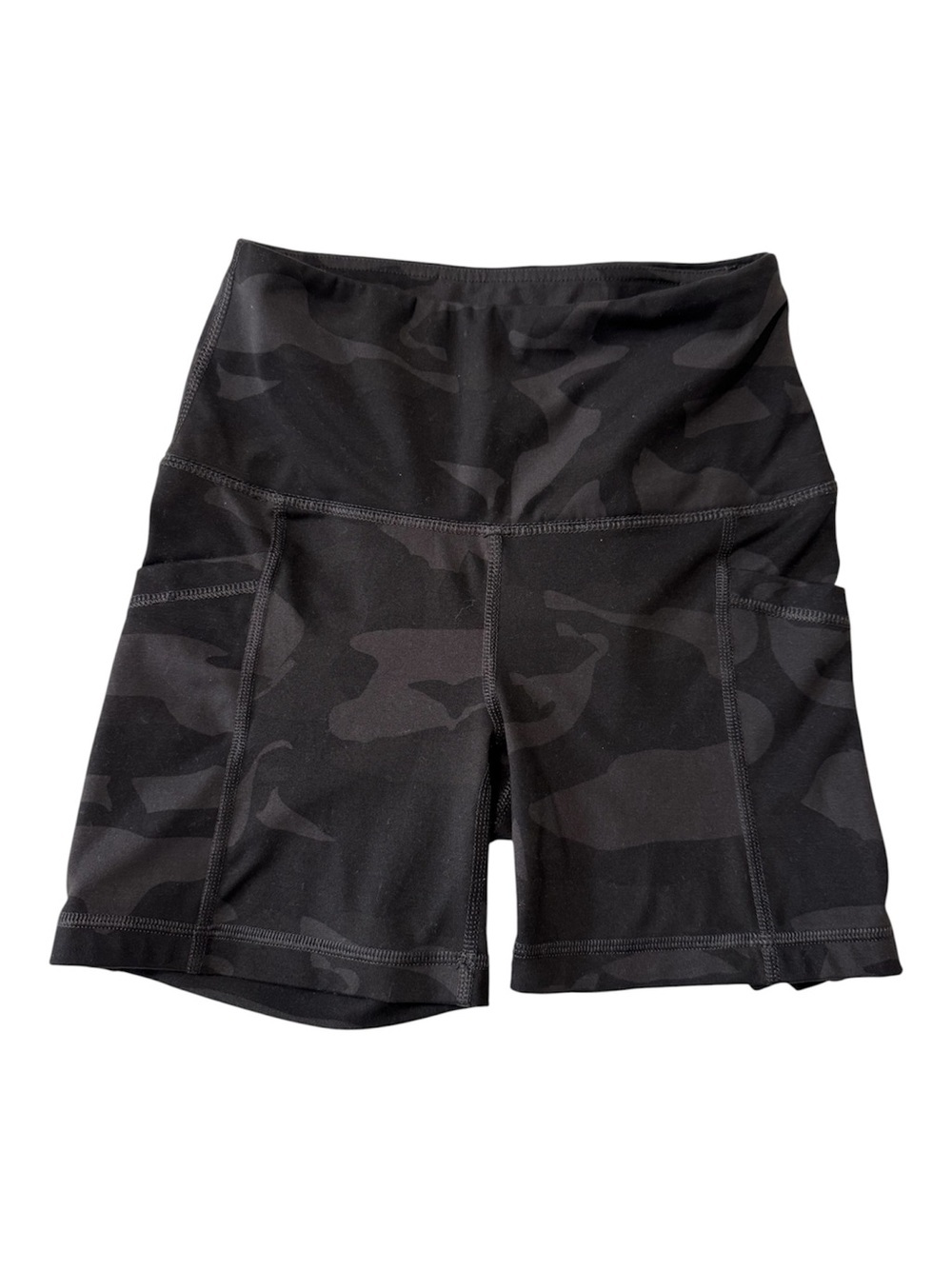 Yogalicious Lux  Black Camo Biker Shorts Gym Athleisure Casual Size XS